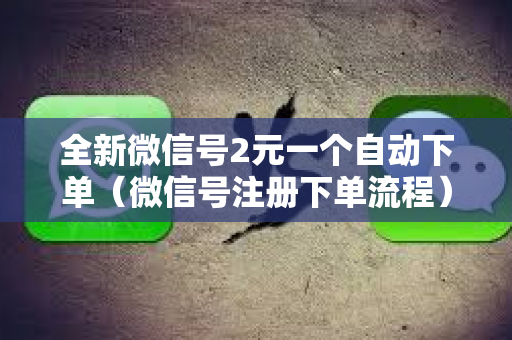 全新微信号2元一个自动下单（微信号注册下单流程）
