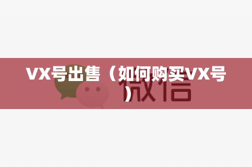 VX号出售（如何购买VX号）