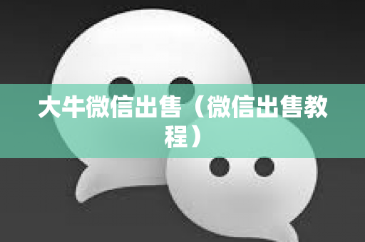 大牛微信出售（微信出售教程）