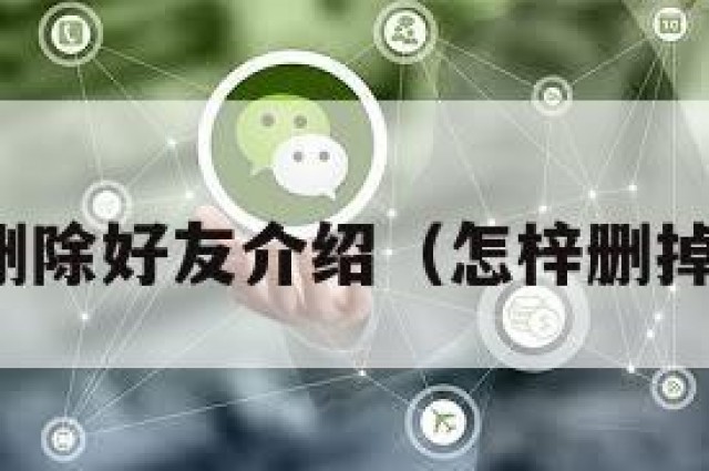 微信如何删除好友介绍（怎梓删掉微信好友）