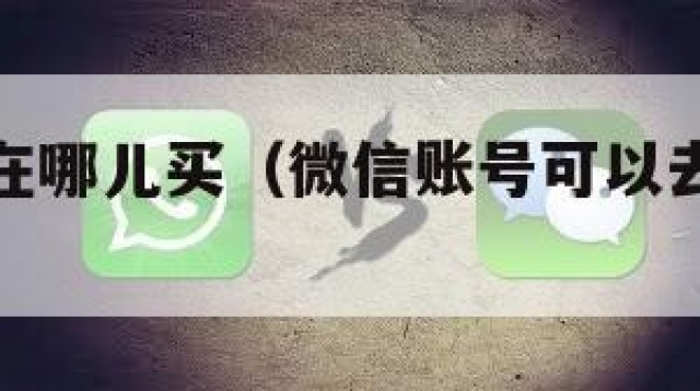 微信账号在哪儿买（微信账号可以去哪里购买）